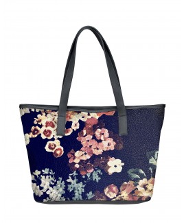 Lorenz Floral Print PU Large Top Zip Tote/Shopper